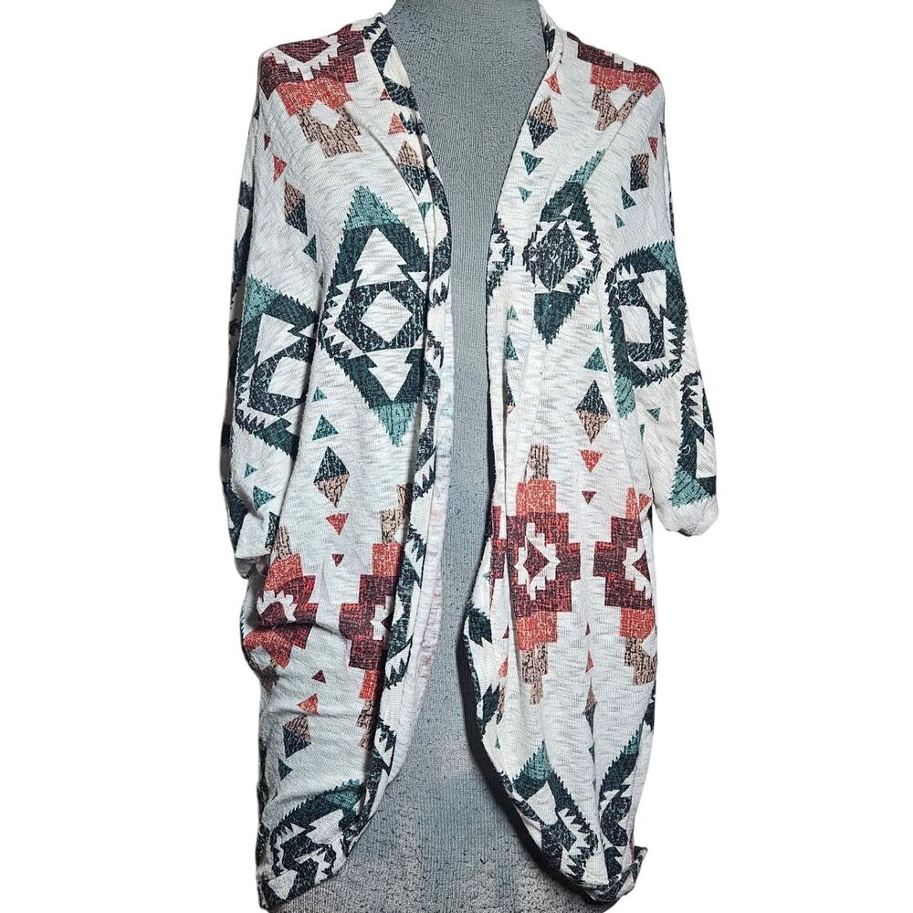 Open Front Lace Detail Cardigan Sweater Size Medium